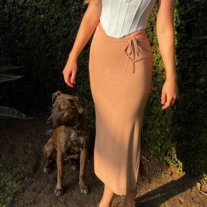 Brown midi skirt from Princess Polly